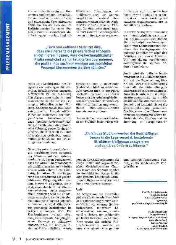Vorschauseite 3: Neugestaltung der Pflegeorganisation