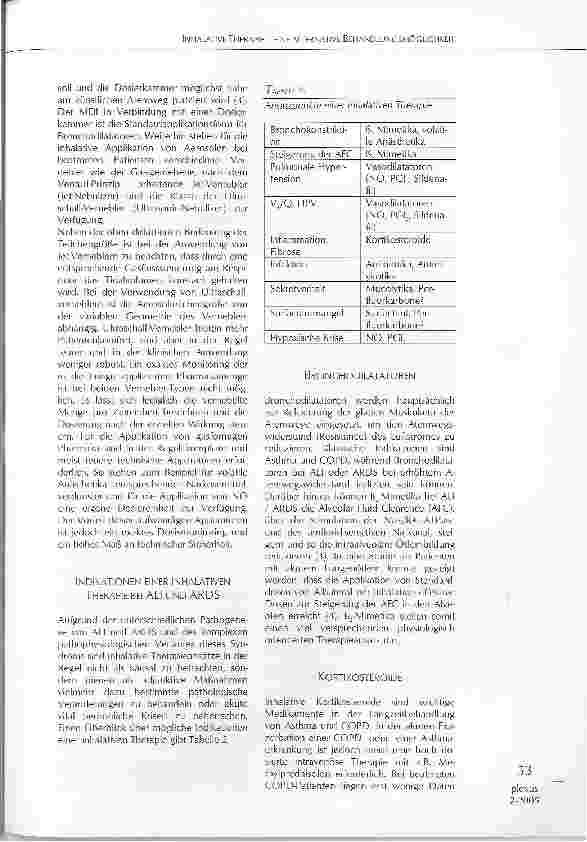 Vorschauseite 2: INHALATIVE THERAPIE-EINE ALTERNATIVE BEHANDLUNGSMÖGLICHKEIT