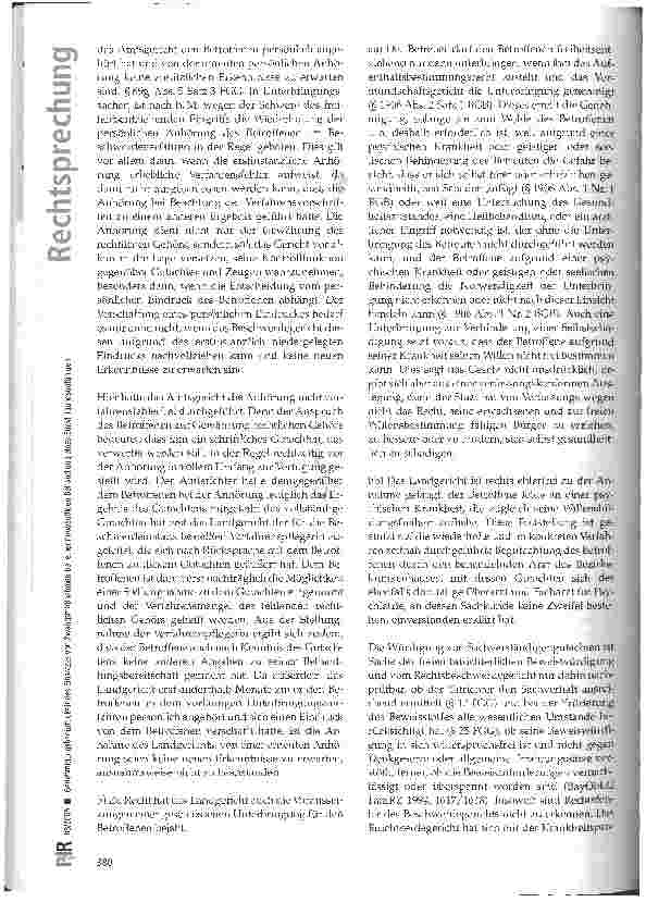 Vorschauseite 3: Genehmigungsbedürftigkeit des Einsatzes von Zwangsmaßnahmen bei einer notwendigen Behandlung eines Einwilligungsunfähigen