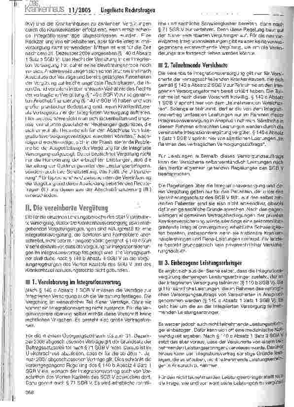 Vorschauseite 2: Ungelöste Rechtsfragen der Vergütung in der Integrierten Versorgung