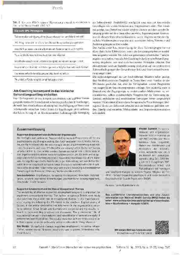 Vorschauseite 4: Wie können Menschen mit schweren psychischen Erkrankungen besser inArbeit gebracht werden?