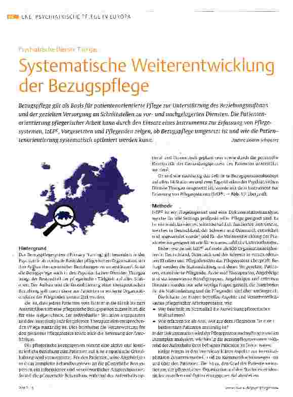 Vorschauseite 1: Psychiatrische Dienste Thurgau Systematische Weiterentwicklung der Bezugspflege