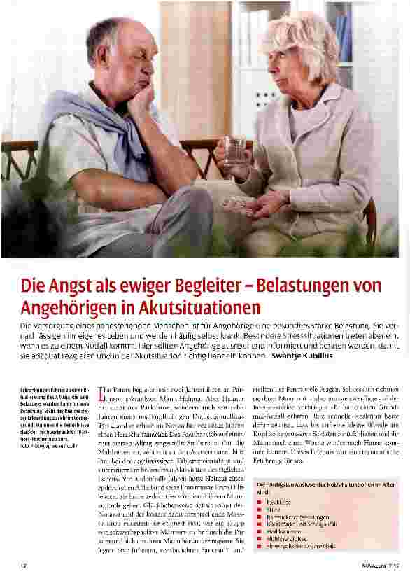 Vorschauseite 1: Die Angst als ewiger Begleiter - Belastungen von Angehörigen in Akutsituationen