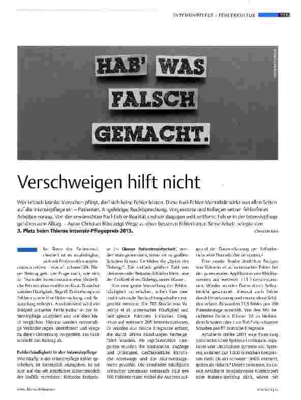 Vorschauseite 1: Verschweigen hilft nicht