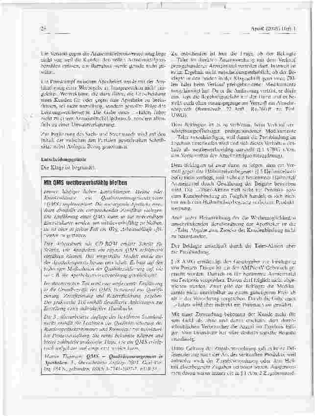 Vorschauseite 3: Zur Abgabe von Talern bei preisgebundenen ArzneimittelnLandgericht Hanau, Urteil vom 31. August 2004 - 6 O 68/04