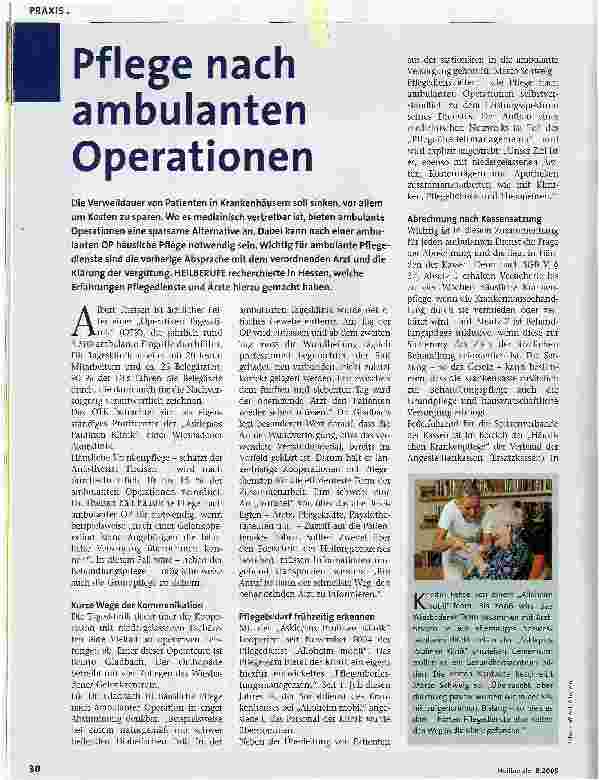 Vorschauseite 1: Pflege nach ambulanten Operationen