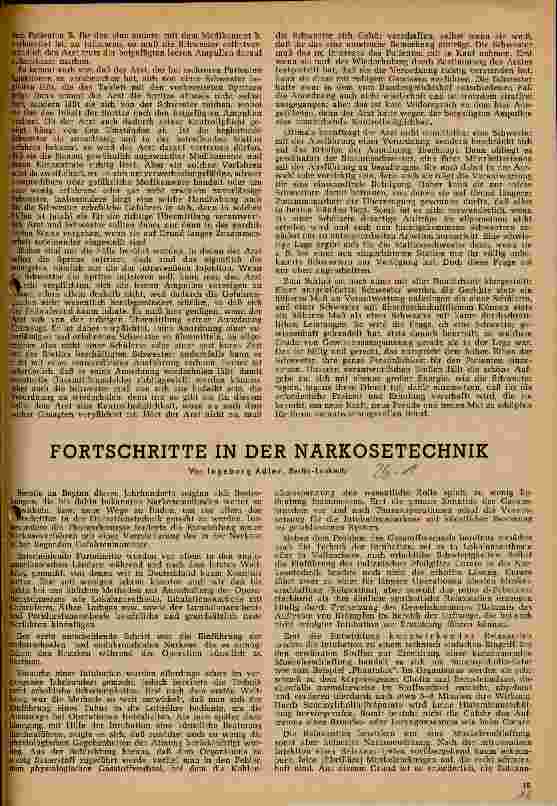 Vorschauseite 1: Fortschritte in der Narkosetechnik
