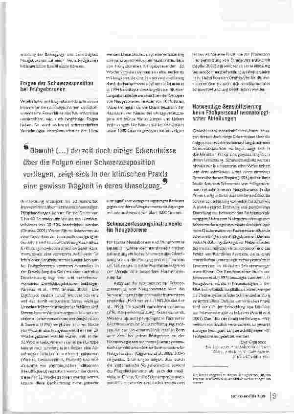 Vorschauseite 2: Schmerz bei Frühgeborenen. Ein lang verkanntes Phänomen mit Folgen