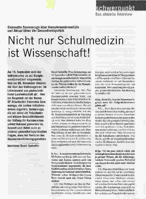 Vorschauseite 1: Nicht nur Schulmedizin ist Wissenschaft!