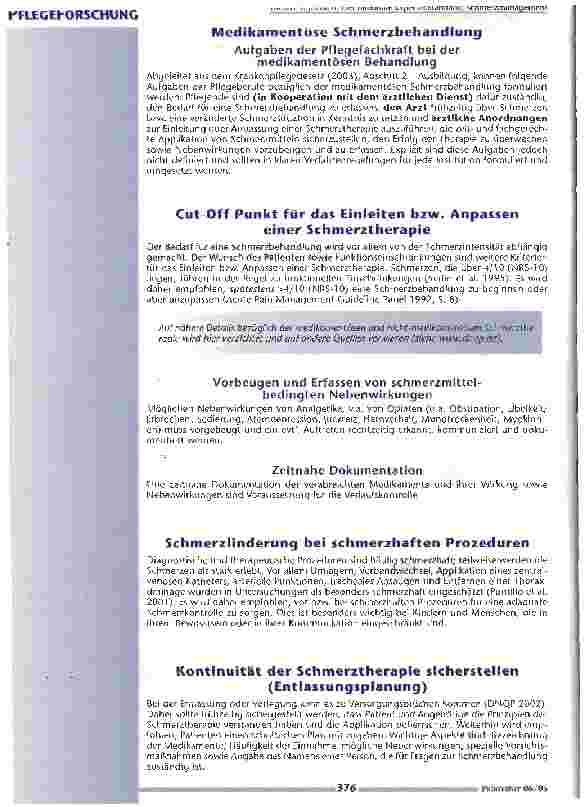 Vorschauseite 6: Der nationale Expertenstandard: Schmerzmanagement
