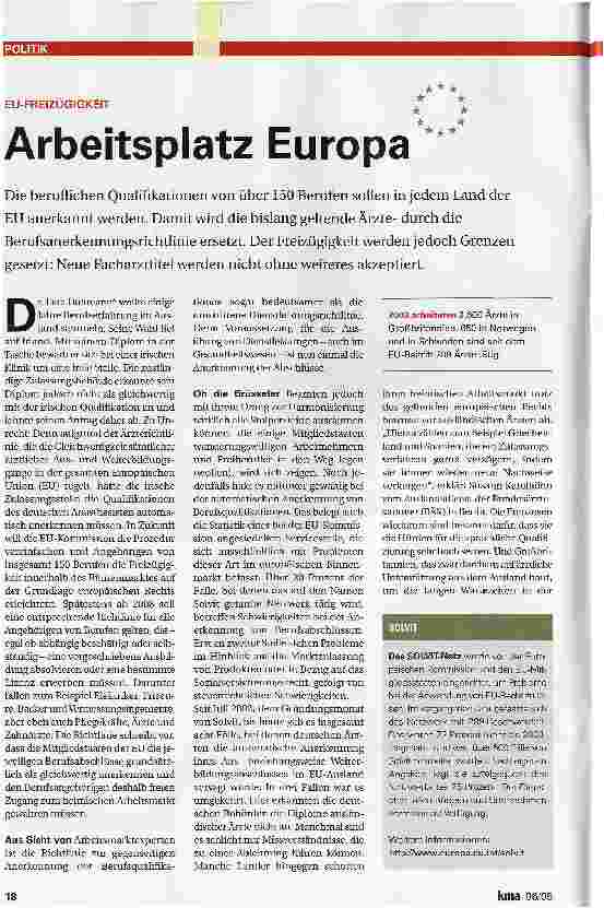 Vorschauseite 1: Arbeitsplatz Europa