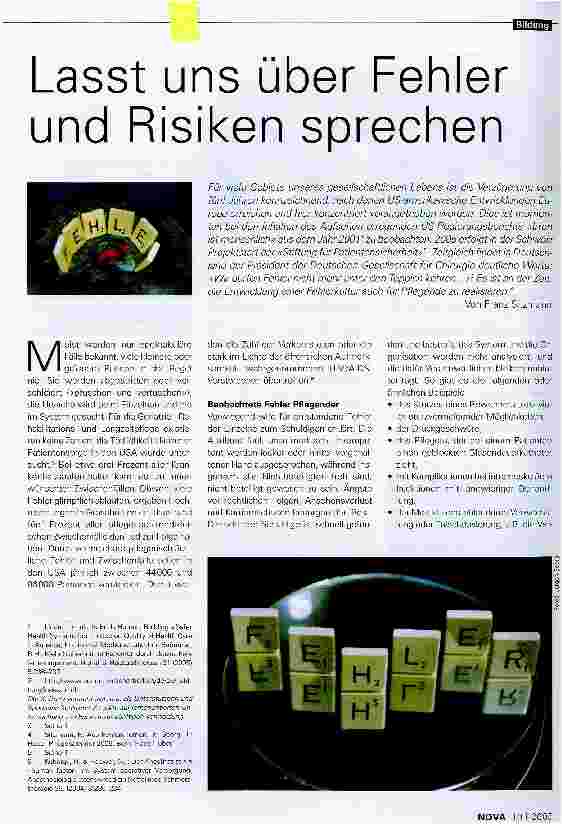 Vorschauseite 1: Lasst uns über Fehler und Risiken sprechen