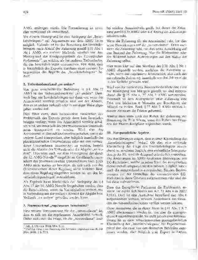 Vorschauseite 5: Auslegungsfragen des Inverkehrbringens von Arzneimitteln im Rahmen der Sunset Clause