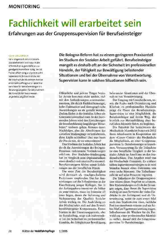 Vorschauseite 1: Fachlichkeit will erarbeitet sein