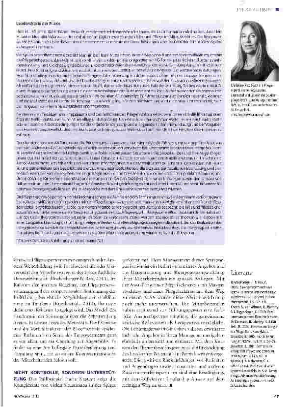 Vorschauseite 3: Leadership Eine Kernkompetenz der (erweiterten) Pflegepraxis in der Spitex