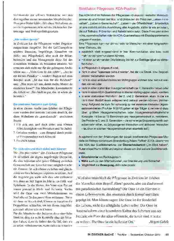 Vorschauseite 3: Großer Erfolg: ein Jahr KDA-Pflegeoase in Zwickau
