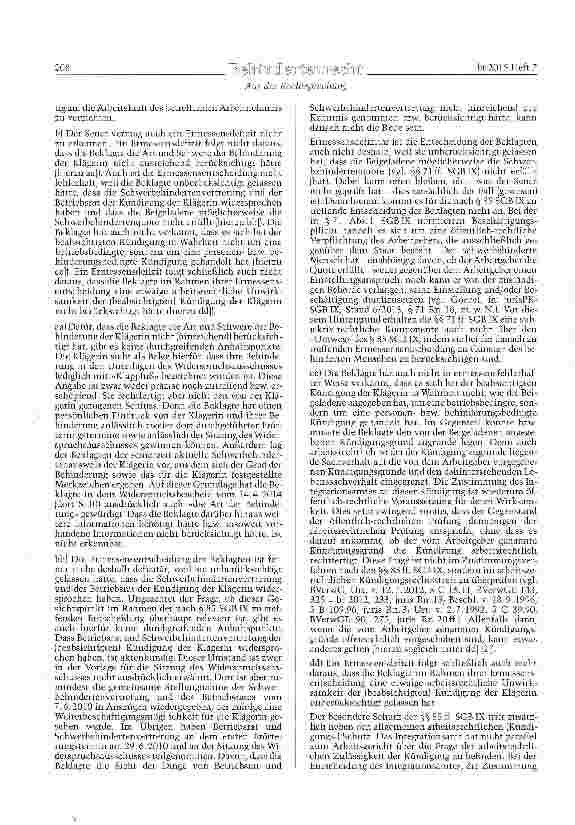 Vorschauseite 5: Zustimmung zur Kündigung - Ermessensentschei-dung - Prüfumfang des Integrationsamts