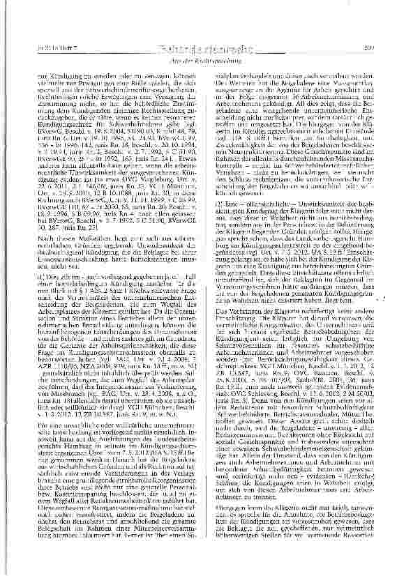 Vorschauseite 6: Zustimmung zur Kündigung - Ermessensentschei-dung - Prüfumfang des Integrationsamts