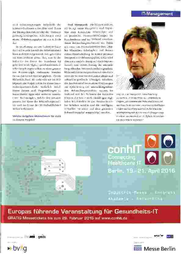 Vorschauseite 4: Arbeitsteilung zwischen Mensch und „intelligenten Digitalen Instanzen „Technologie-Allianz soll Versorgungsqualität und Patientensicherheit steigern