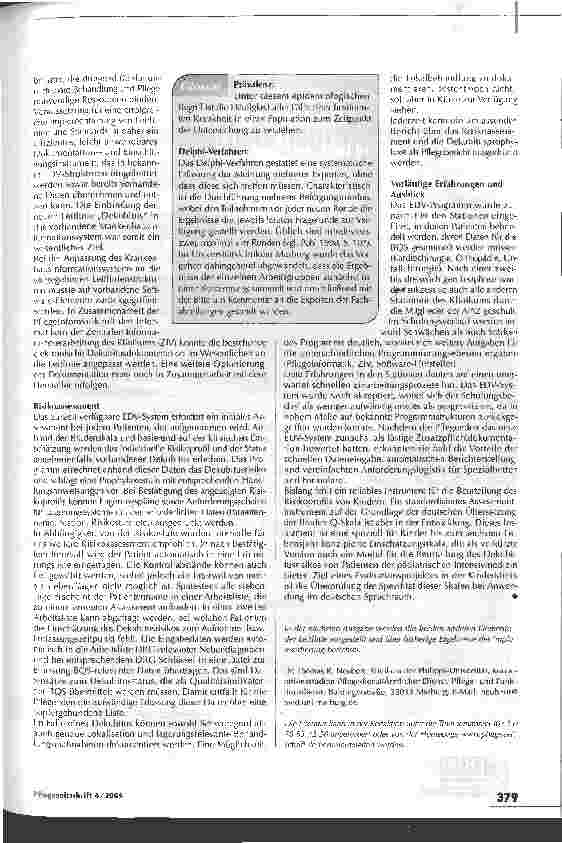 Vorschauseite 4: Vom nationalen Standard zur internen Leitlinie Dekubitus -Teil 1: Algorithmen sorgen für Transparenz