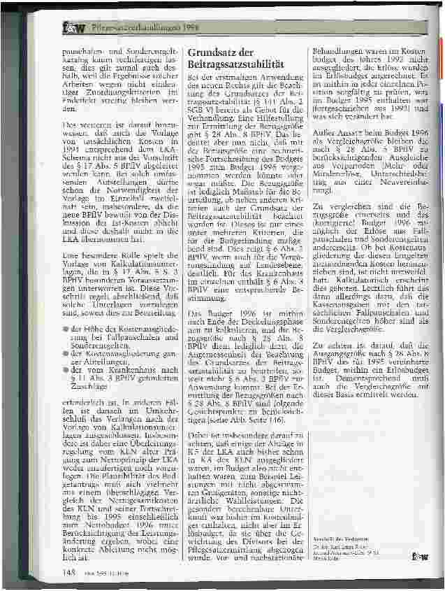 Vorschauseite 5: Pflegesatzverhandlungen 1996 Vorbereitungen unter Berücksichtigung des neuen Rechts