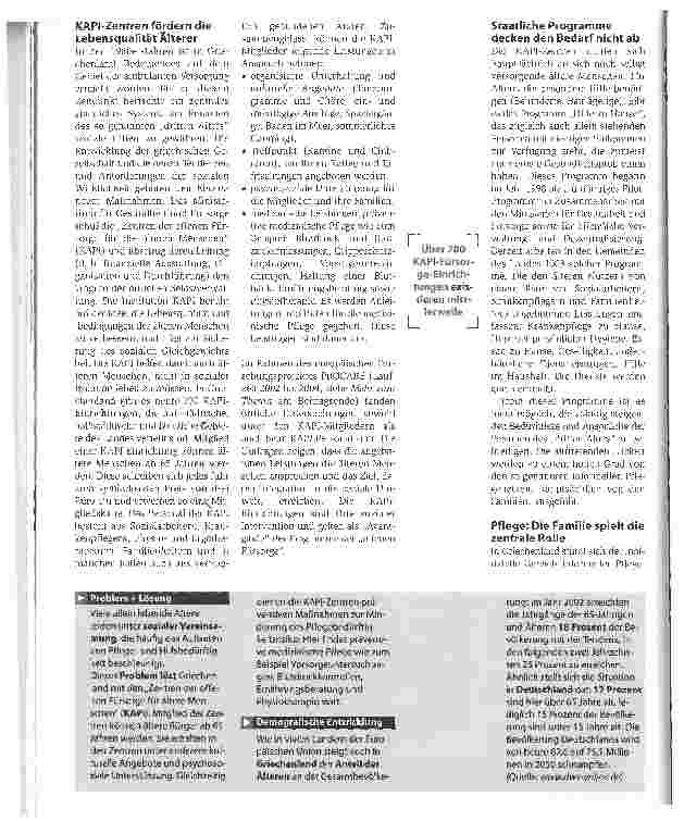 Vorschauseite 2: Die Pflege im Heim ist in .Griechenland verpöntBeitragsserie: Wie europäische Nachbarn Häusliche Pflege organisieren - Teil 2: Griechenland