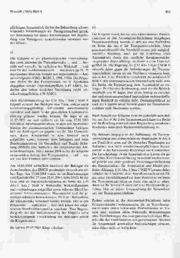 Vorschauseite 2: Transparenzrichtlinie*SG Köln, Beschluss vom 08. August 2005 - S 19 KA 34/04