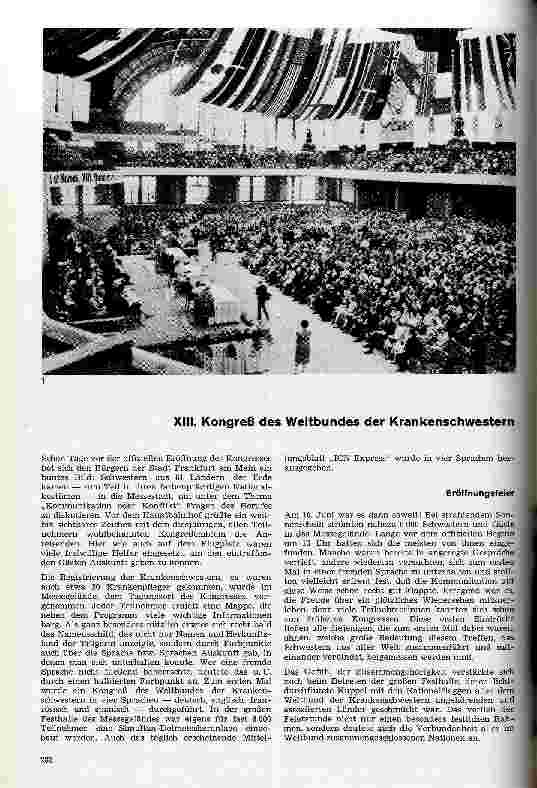 Vorschauseite 1: XIII. Kongreß des Weltbundes der Krankenschwestern