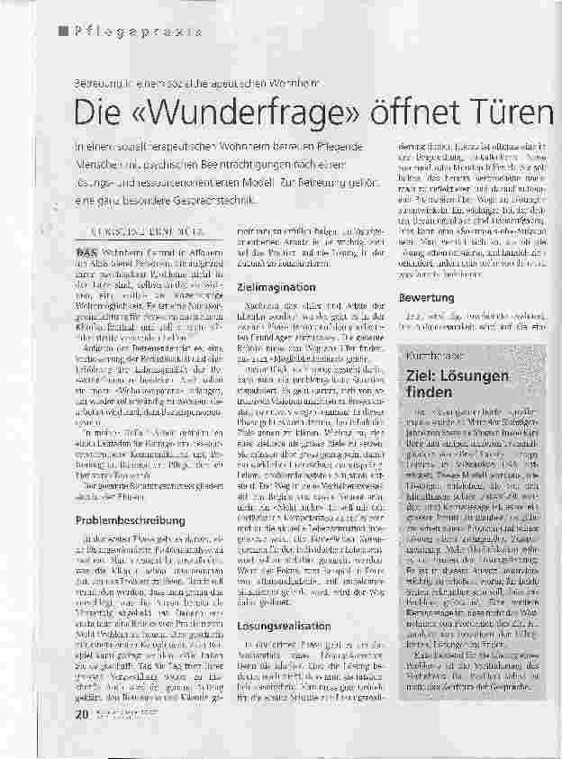 Vorschauseite 1: Die Wunderfrage öffnet Türen