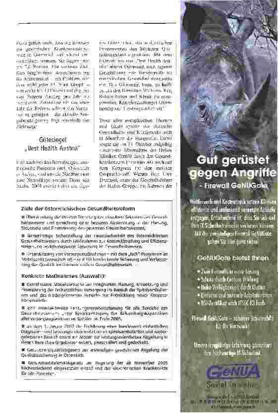 Vorschauseite 2: 4. Europäischer Gesundheitskongress in MünchenÜbergreifender Konsens-Prozess macht Reform in Österreich möglich