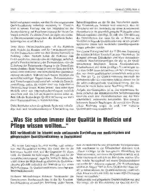 Vorschauseite 3: Für eine neue Balance von Qualitätssicherung und Datenschutz