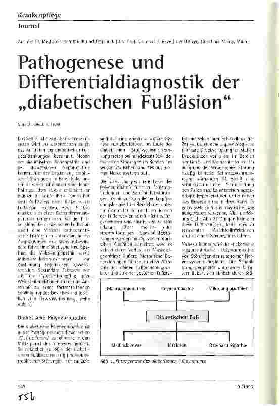 Vorschauseite 1: Pathogenese und Differentialdiagnostik der diabetischen Fußläsion