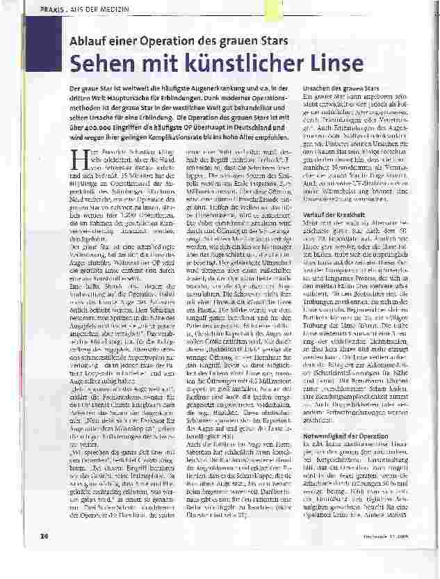 Vorschauseite 1: Sehen mit künstlicher Linse