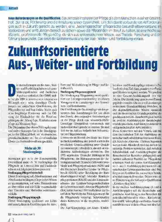 Vorschauseite 1: Zukunftsorientierte Aus-, Weiterund Fortbildung Neue Anforderungen an die Qualifikation