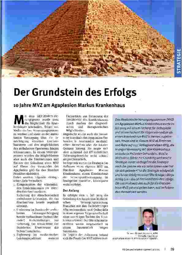 Vorschauseite 1: Der Grundstein des Erfolgs