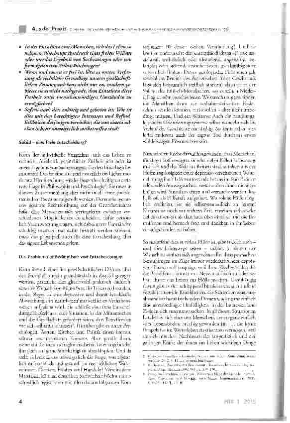 Vorschauseite 2: Zur Problematik selbstbestimmten Sterbens - Antworten auf drei unausweichliche Fragen (I. Teil)