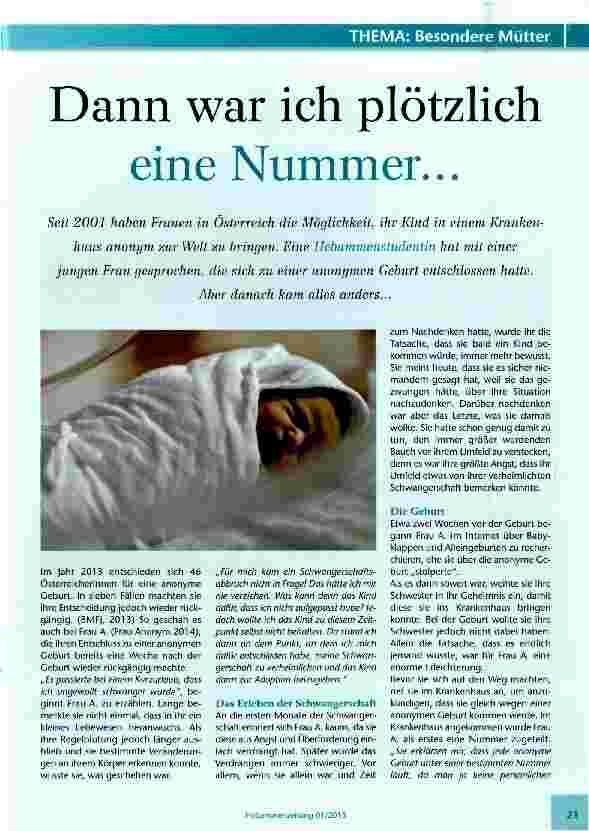 Vorschauseite 1: Dann war ich plötzlich eine Nummer...