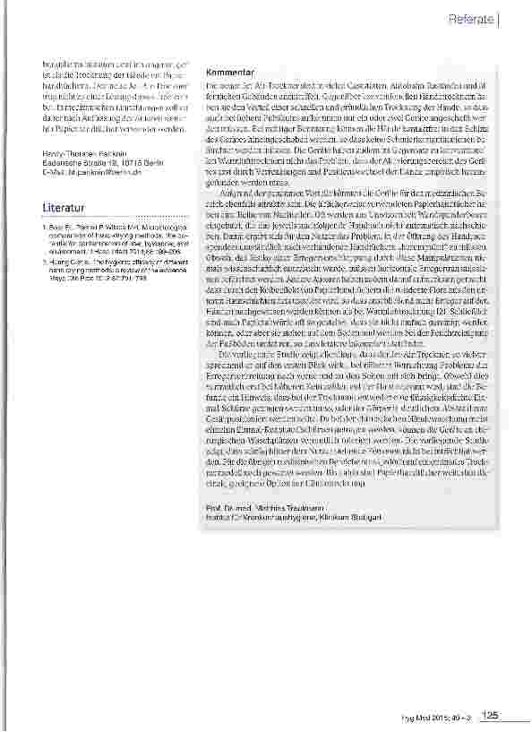 Vorschauseite 3: Händetrocknung nach dem Händewaschen: Sind Jet-Air-Trockner eine Alternative zu Papierhandtüchern?