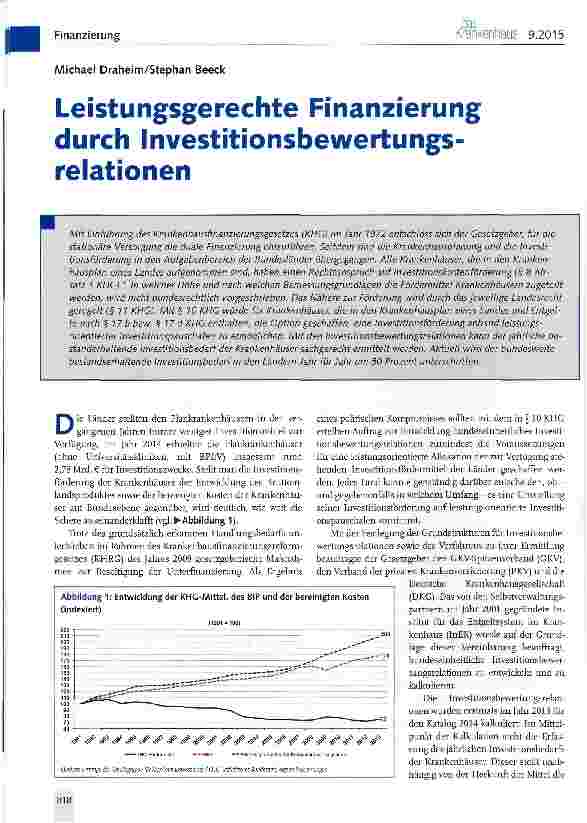 Vorschauseite 1: Leistungsgerechte Finanzierung durch Investitionsbewertungsrelationen