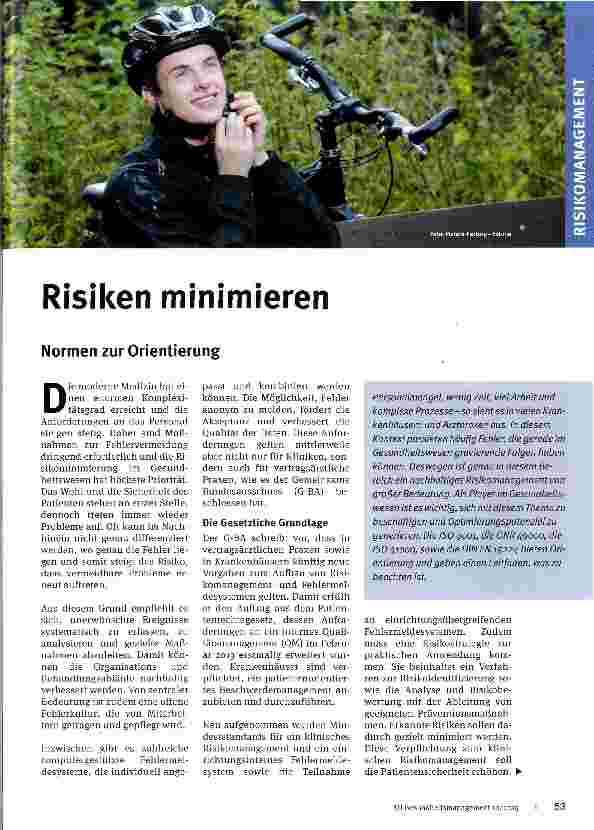 Vorschauseite 1: Risiken minimieren