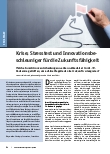 Vorschauseite 1: Krise: Stresstest und Innovationsbeschleuniger für die Zukunftsfähigkeit