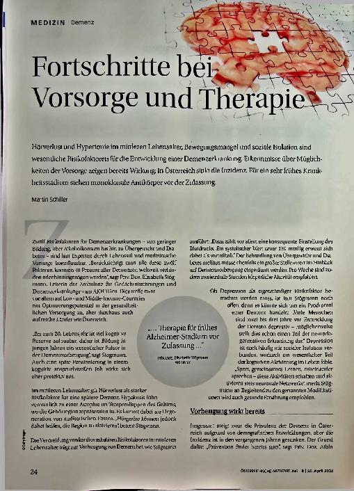Vorschauseite 1: Fortschritte bei Vorsorge und Therapie