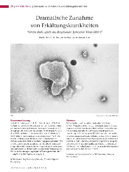Vorschauseite 1: Dramatische Zunahme von Erkältungskrankheiten. Welche Rolle spielt das Respiratory-Syncytial-Virus (RSV)?