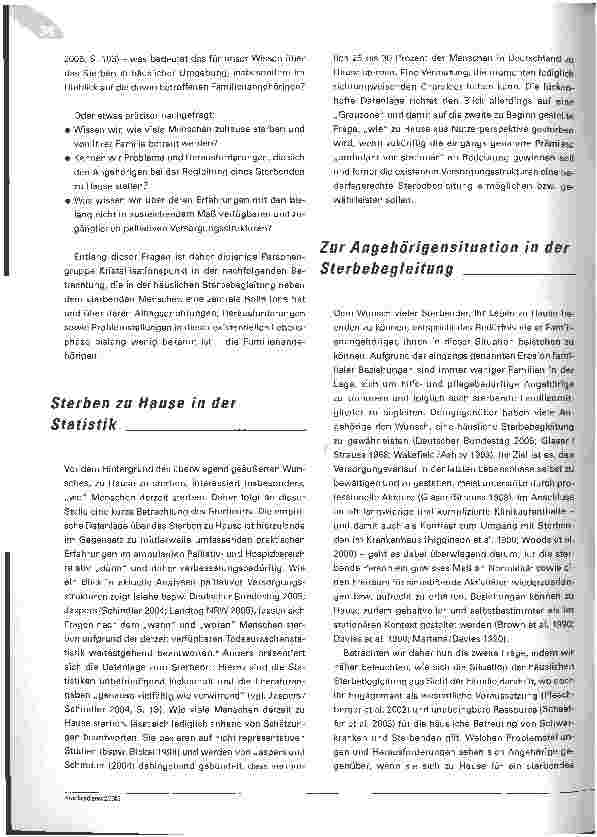 Vorschauseite 2: Palliative Care und FamilieUnterstützungsbedürfnisse von Angehörigen in derhäuslichen Sterbebegleitung