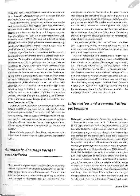 Vorschauseite 5: Palliative Care und FamilieUnterstützungsbedürfnisse von Angehörigen in derhäuslichen Sterbebegleitung