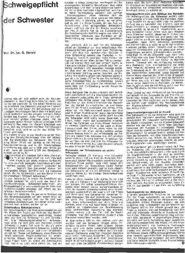Vorschauseite 1: Schweigepflicht der Schwester