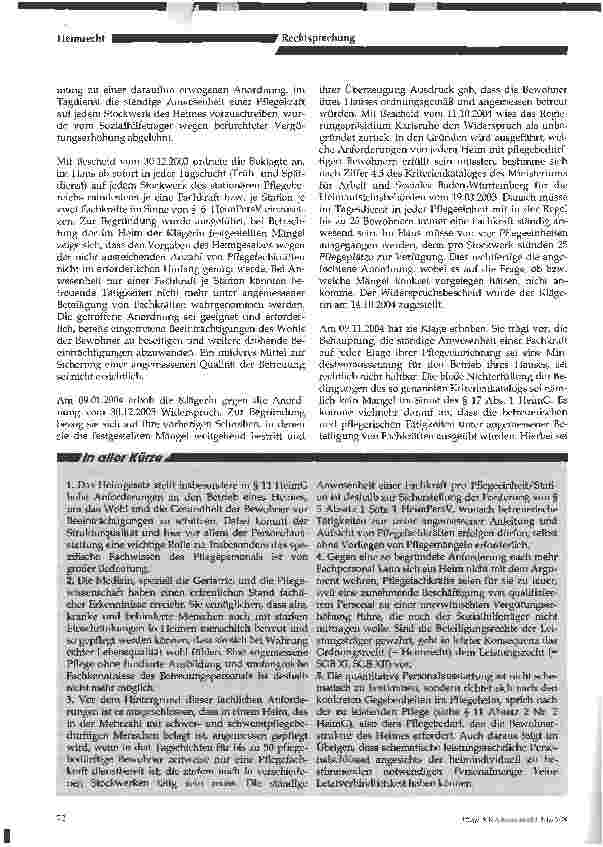 Vorschauseite 2: Fachkraftbesetzung in Pflegeheimen