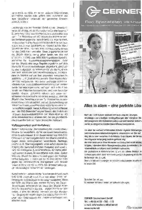 Vorschauseite 2: Die Rechnung nicht ohne den Wirt machenKartellrechtliche Vorgaben bei Zusammenschlüssen von Krankenhäusern