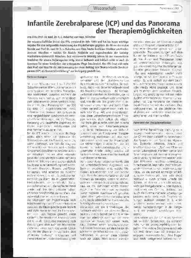 Vorschauseite 1: Infantile Zerebralparese (ICP) und das Panoramader Therapiemöglichkeiten