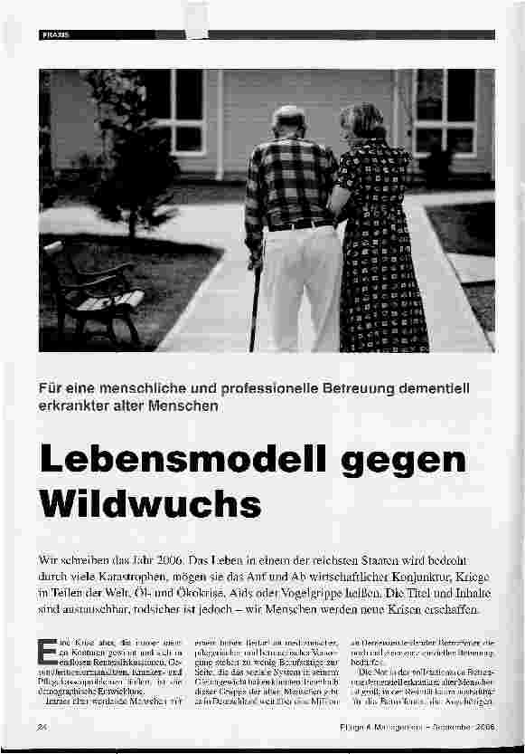 Vorschauseite 1: Lebensmodell gegen Wildwuchs